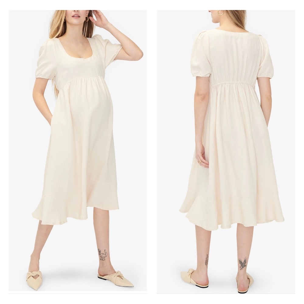 HATCH Collection cream The Tisha Dress Maternity size 2  women’s 6-8